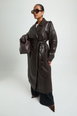 Plus Faux Leather Belted Trench Coat by BOOHOO Plus Faux Leather Belted Trench Coat by BOOHOO