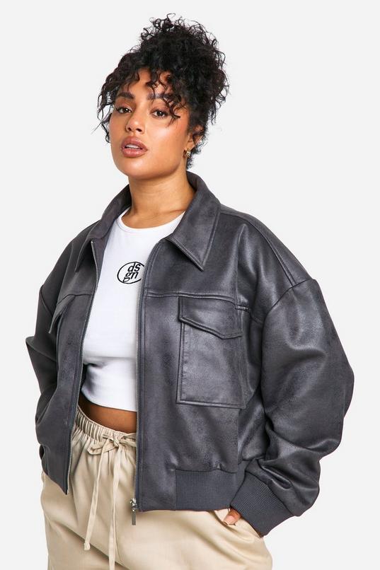 Plus Faux Suede Bomber Jacket by BOOHOO