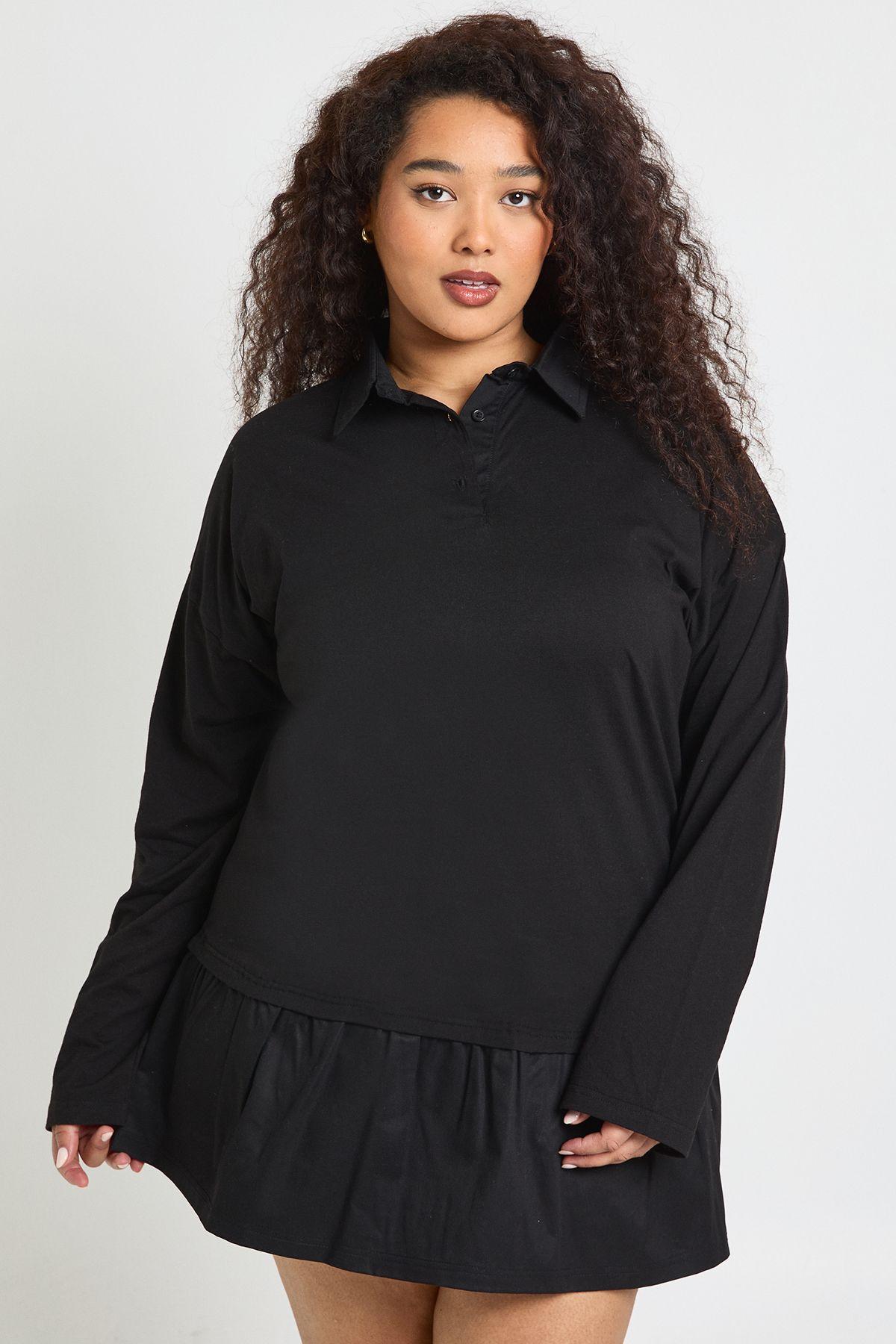 Plus Frill Hem T-Shirt Dress by BOOHOO
