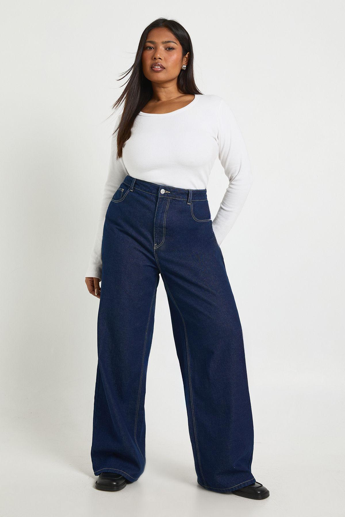 Plus High Waist Wide Leg Jean by BOOHOO