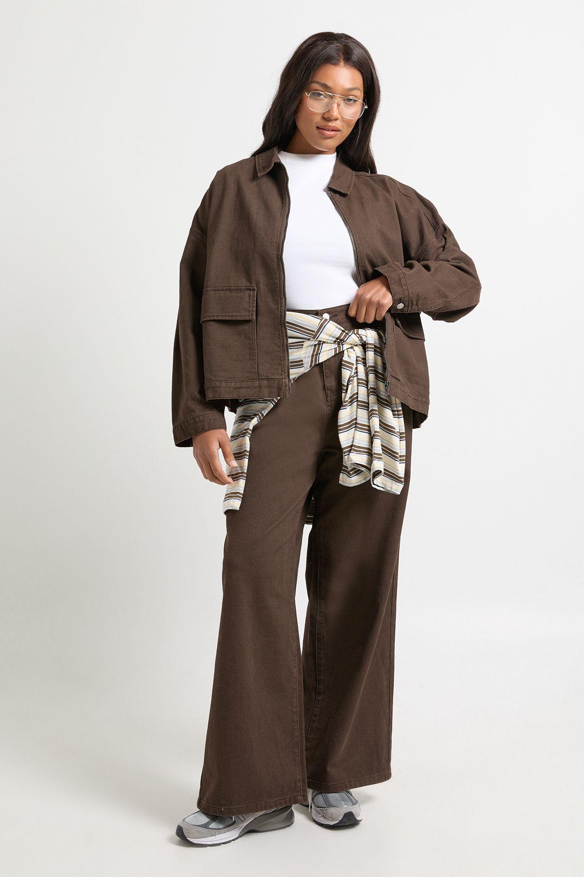 Plus High Waisted Wide Leg Jean by BOOHOO