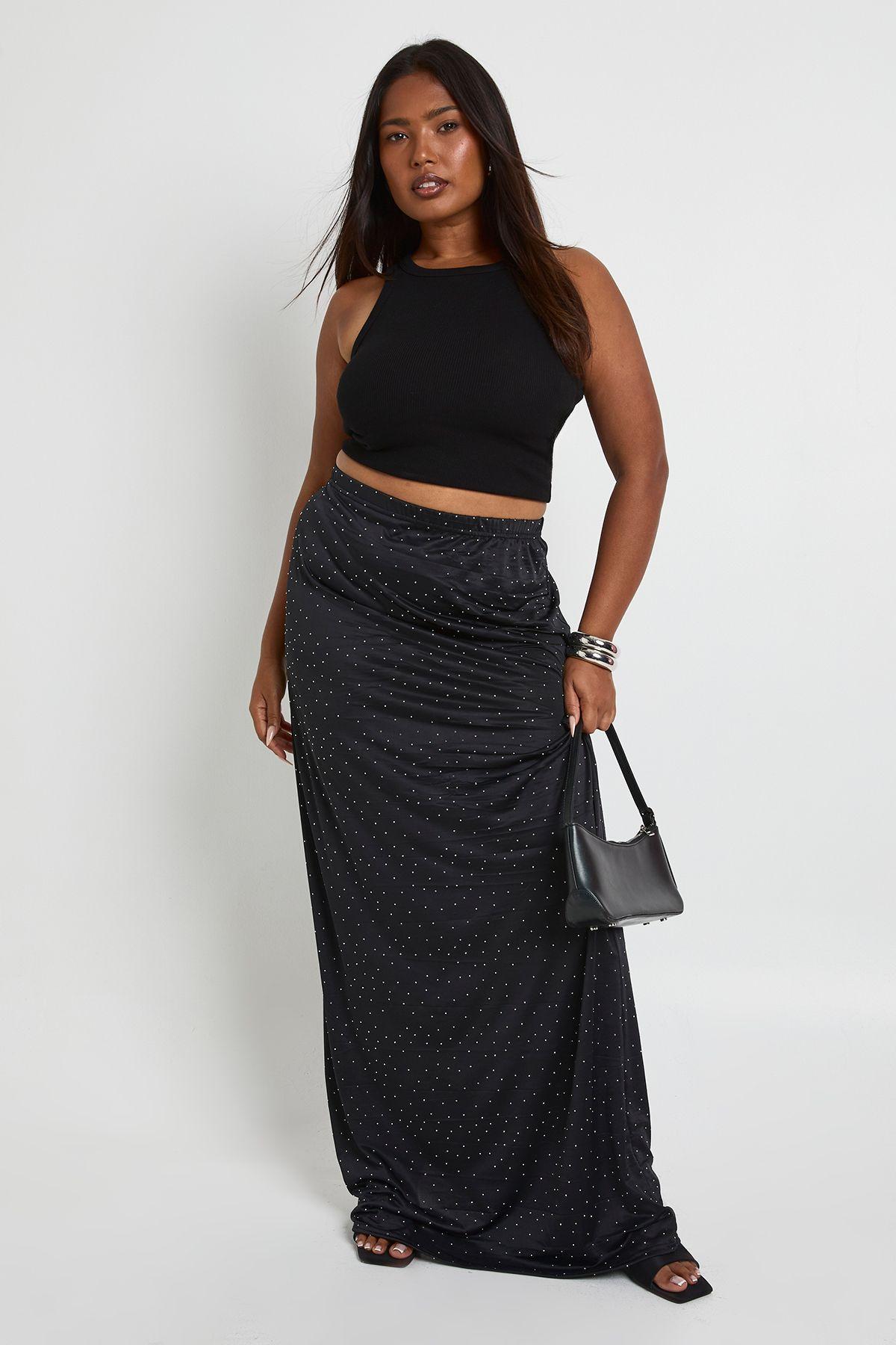 Plus Hot Fix Maxi Skirt by BOOHOO