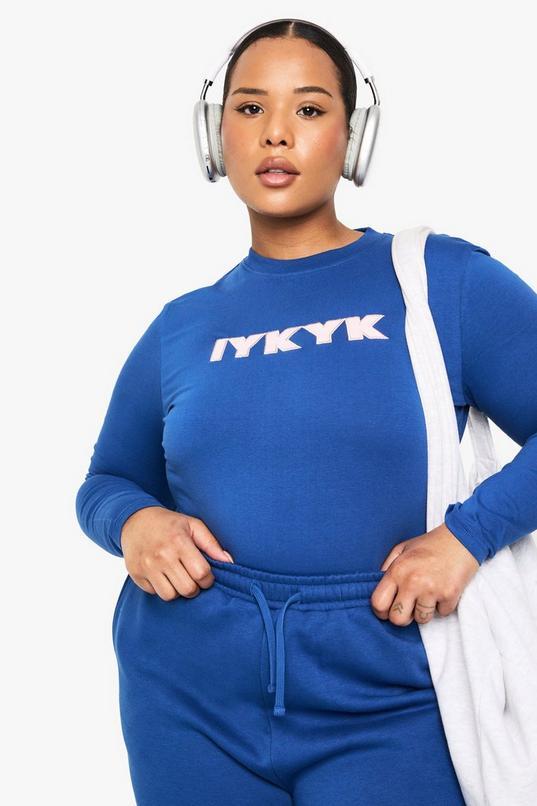 Plus Iykyk Fitted Long Sleeve Top by BOOHOO