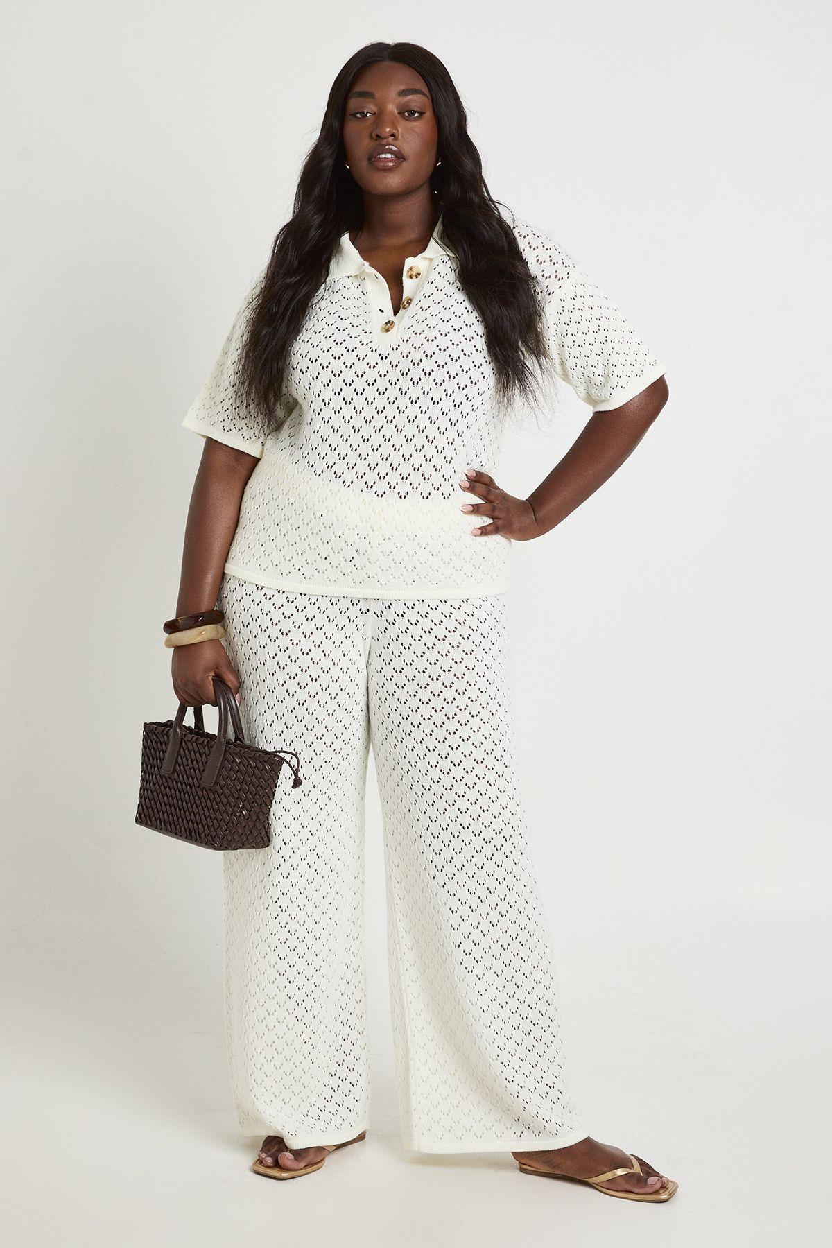 Plus Knitted Beach Trouser by BOOHOO