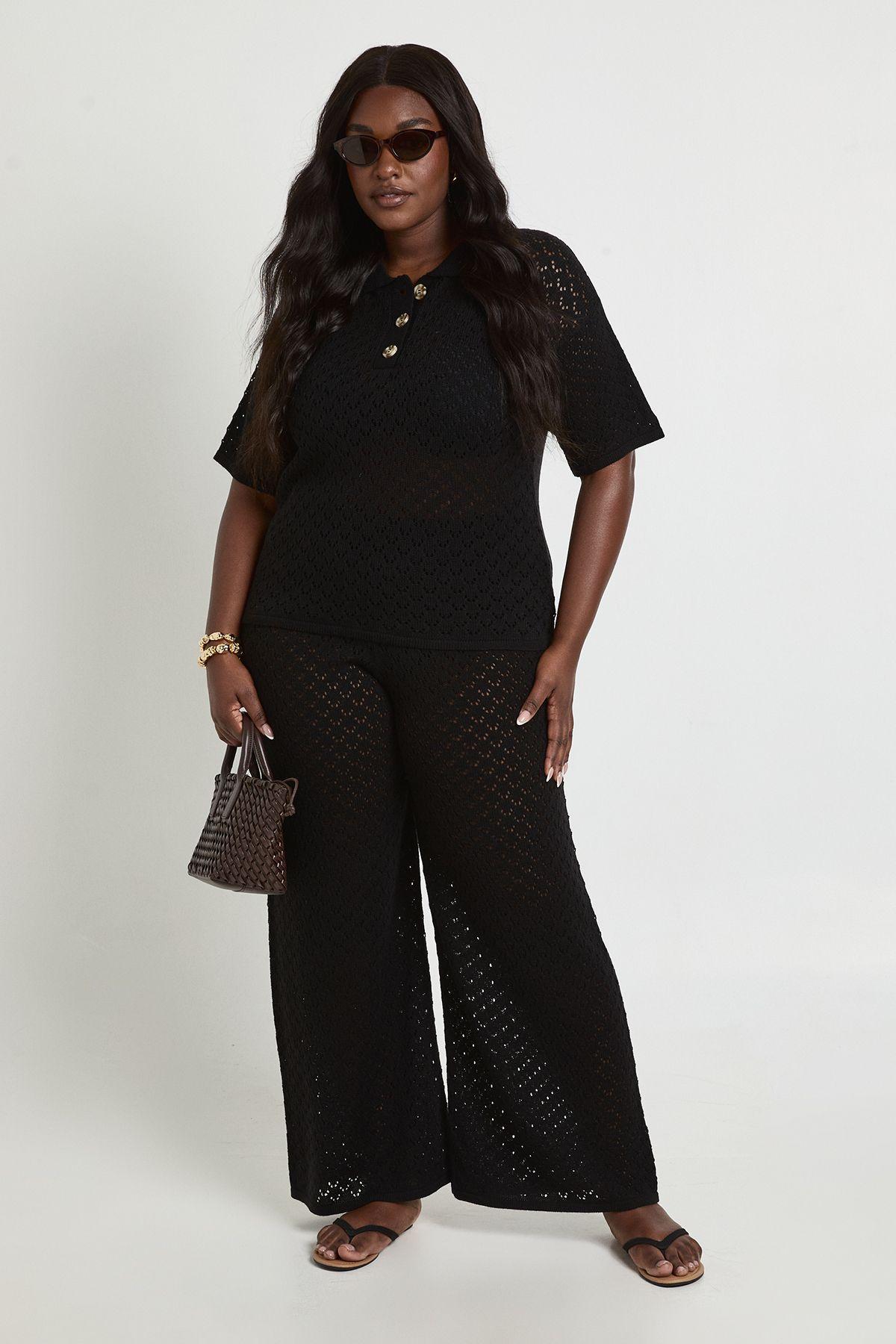 Plus Knitted Beach Trouser by BOOHOO