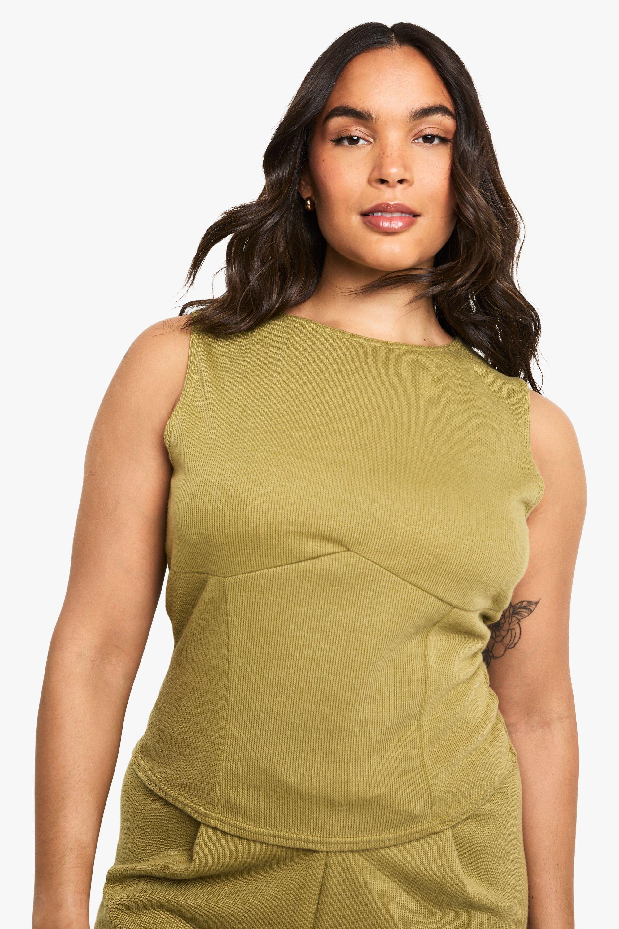 Plus Knitted Seam Detail Top by BOOHOO