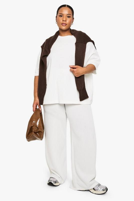 Plus Knitted Wide Leg Trousers by BOOHOO