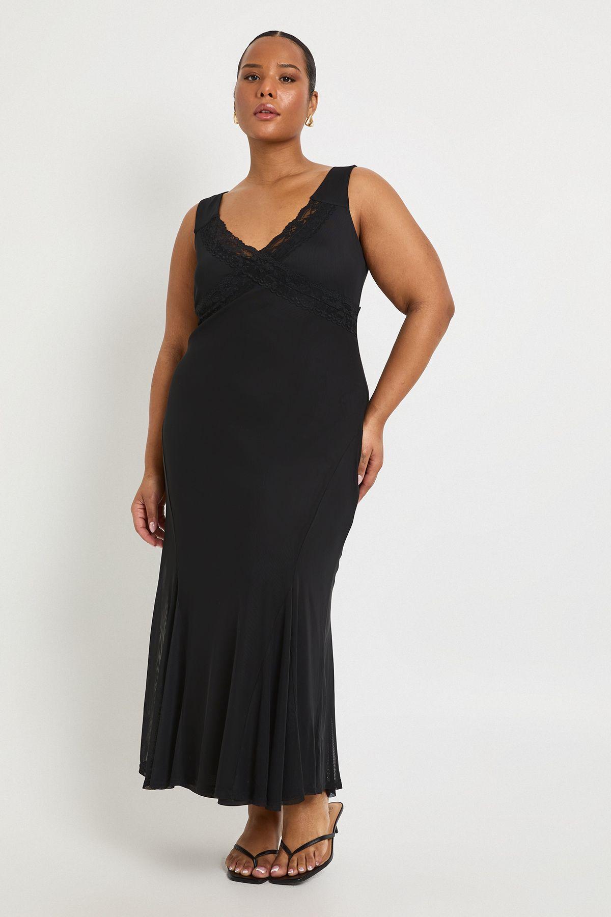 Plus Lace Slip Dress by BOOHOO