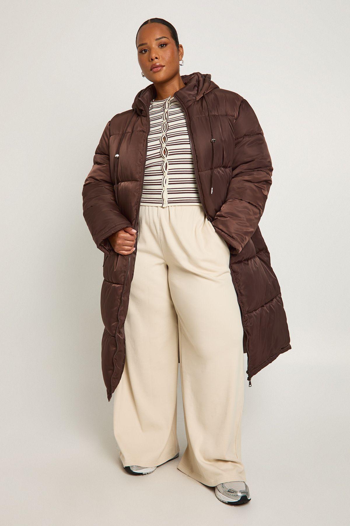 Plus Longline Puffer Jacket by BOOHOO