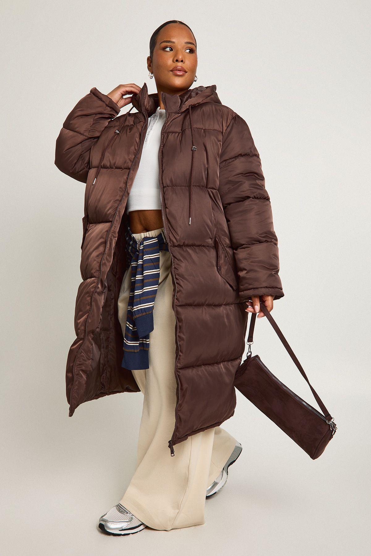 Plus Longline Puffer Jacket by BOOHOO