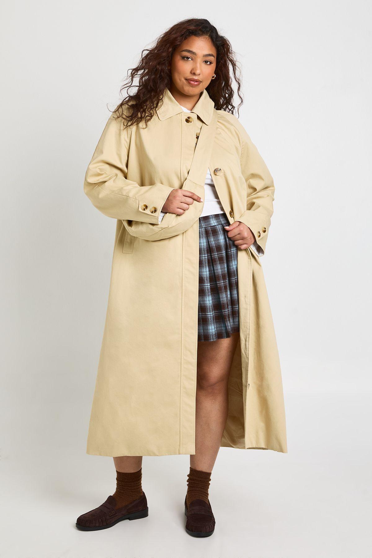 Plus Longline Trench Coat With Matching Bag by BOOHOO Plus Longline Trench Coat With Matching Bag by BOOHOO