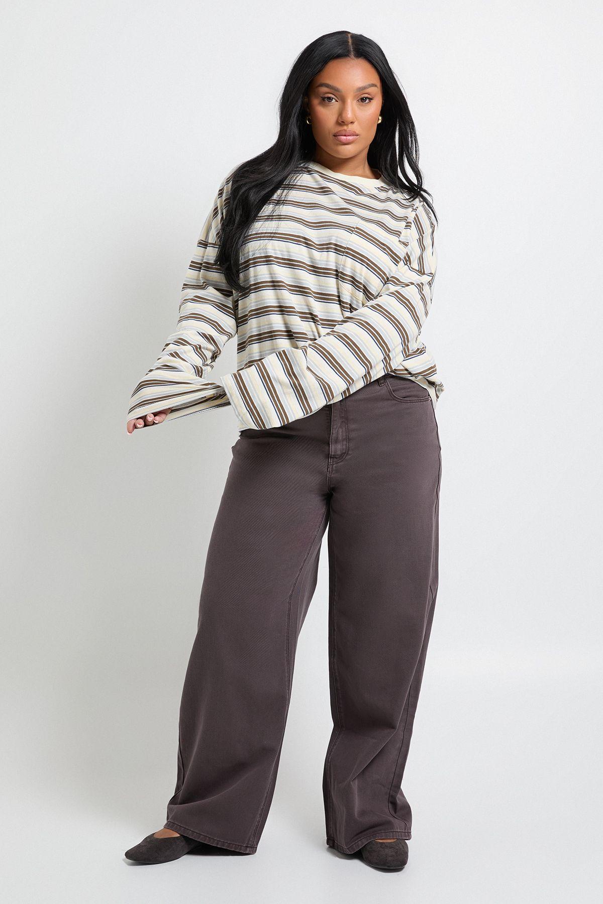 Plus Mid Waist Baggy Skater Jean by BOOHOO