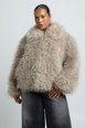 Plus Mongolian Faux Fur Jacket by BOOHOO Plus Mongolian Faux Fur Jacket by BOOHOO