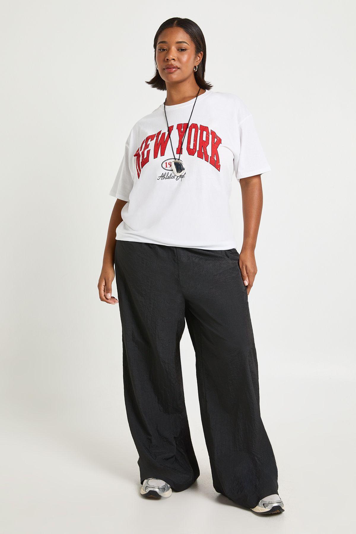 Plus Nylon Pleat Detail Cargo Trousers by BOOHOO