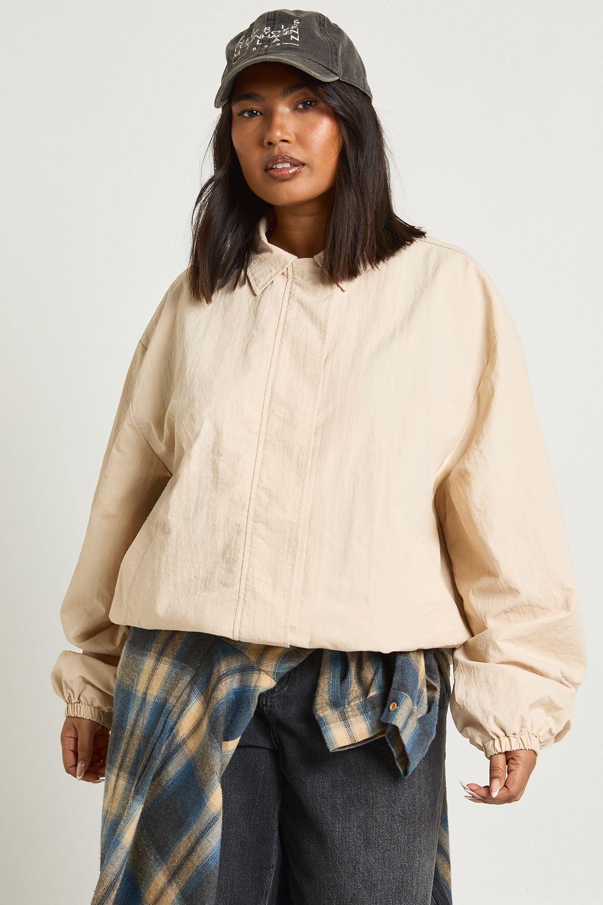 Plus Oversized Bomber Jacket by BOOHOO