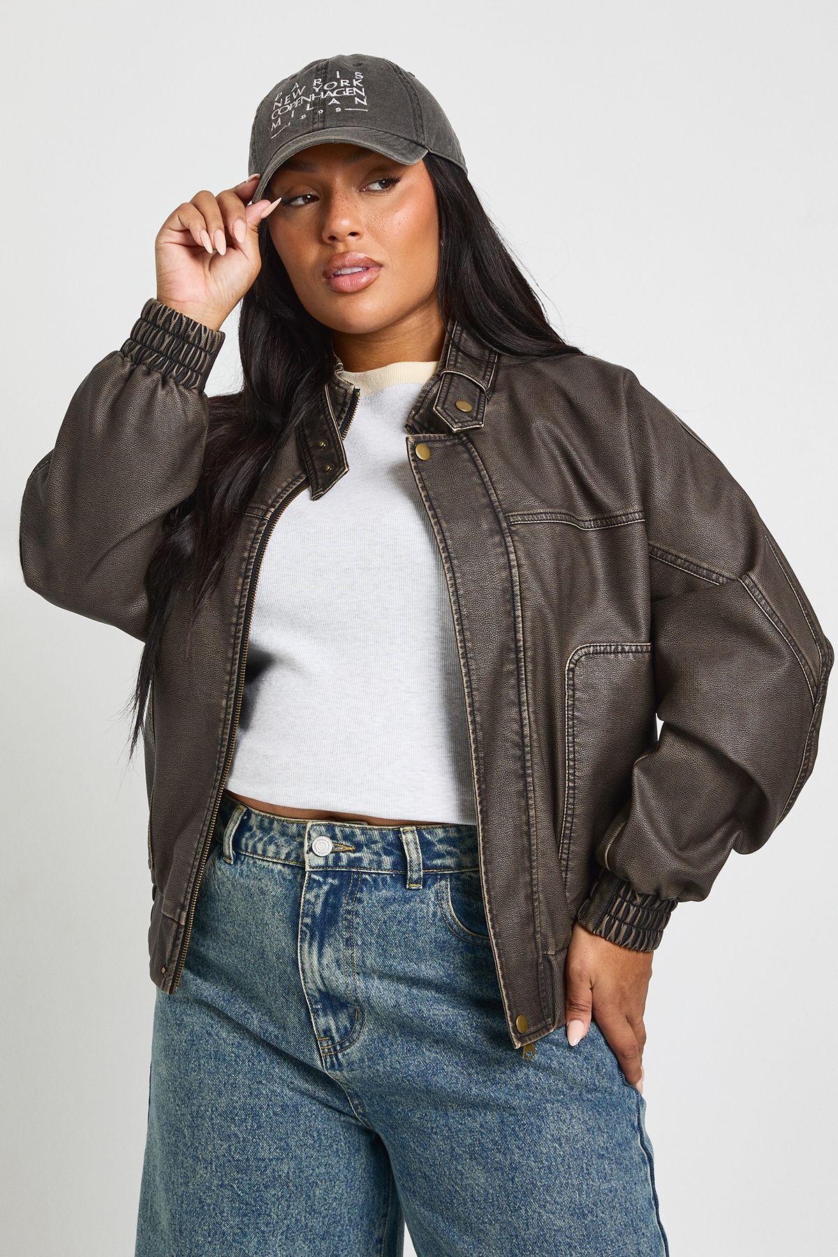 Plus Oversized Collarless Jacket by BOOHOO