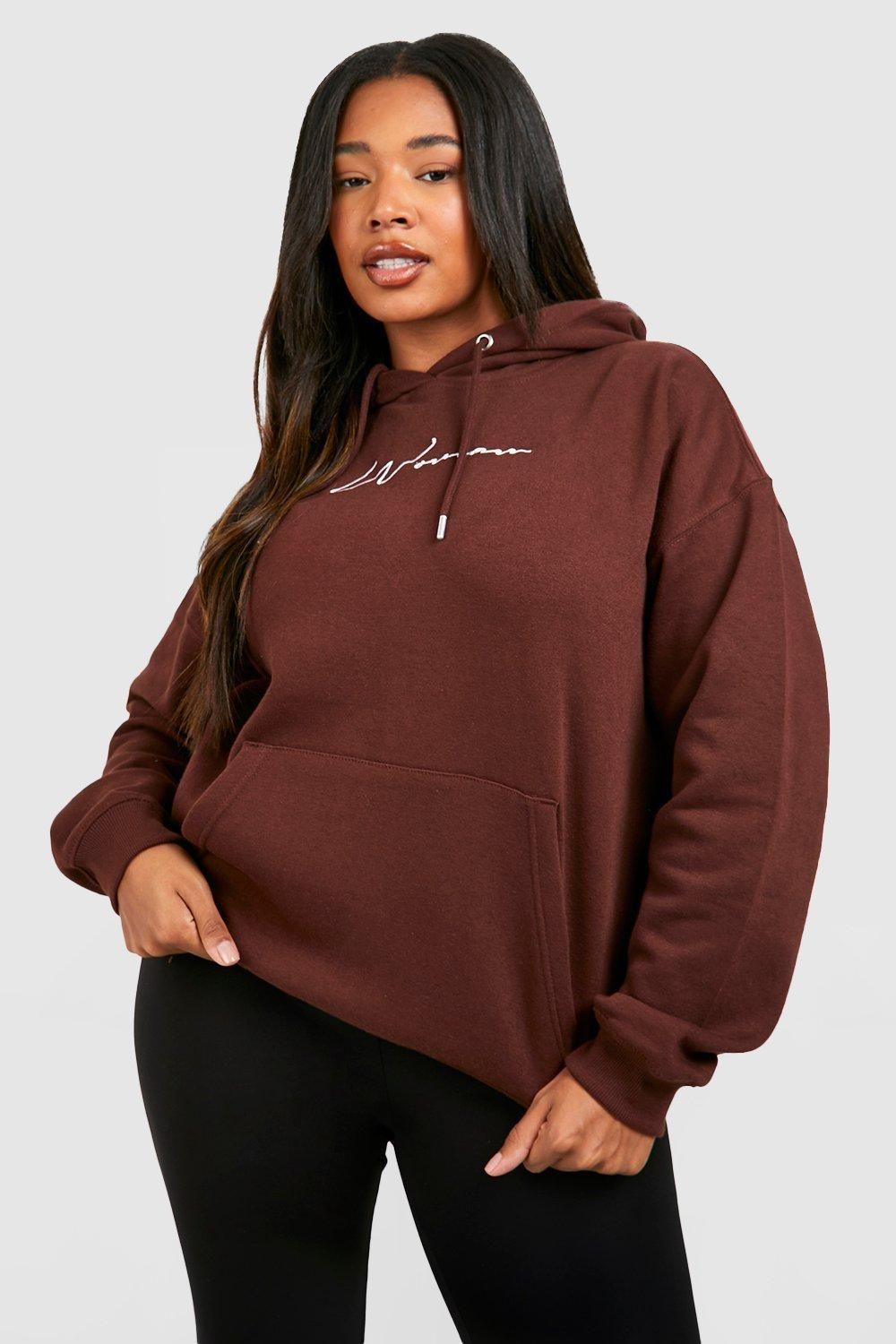 Plus Oversized Embroided Hoodie by BOOHOO