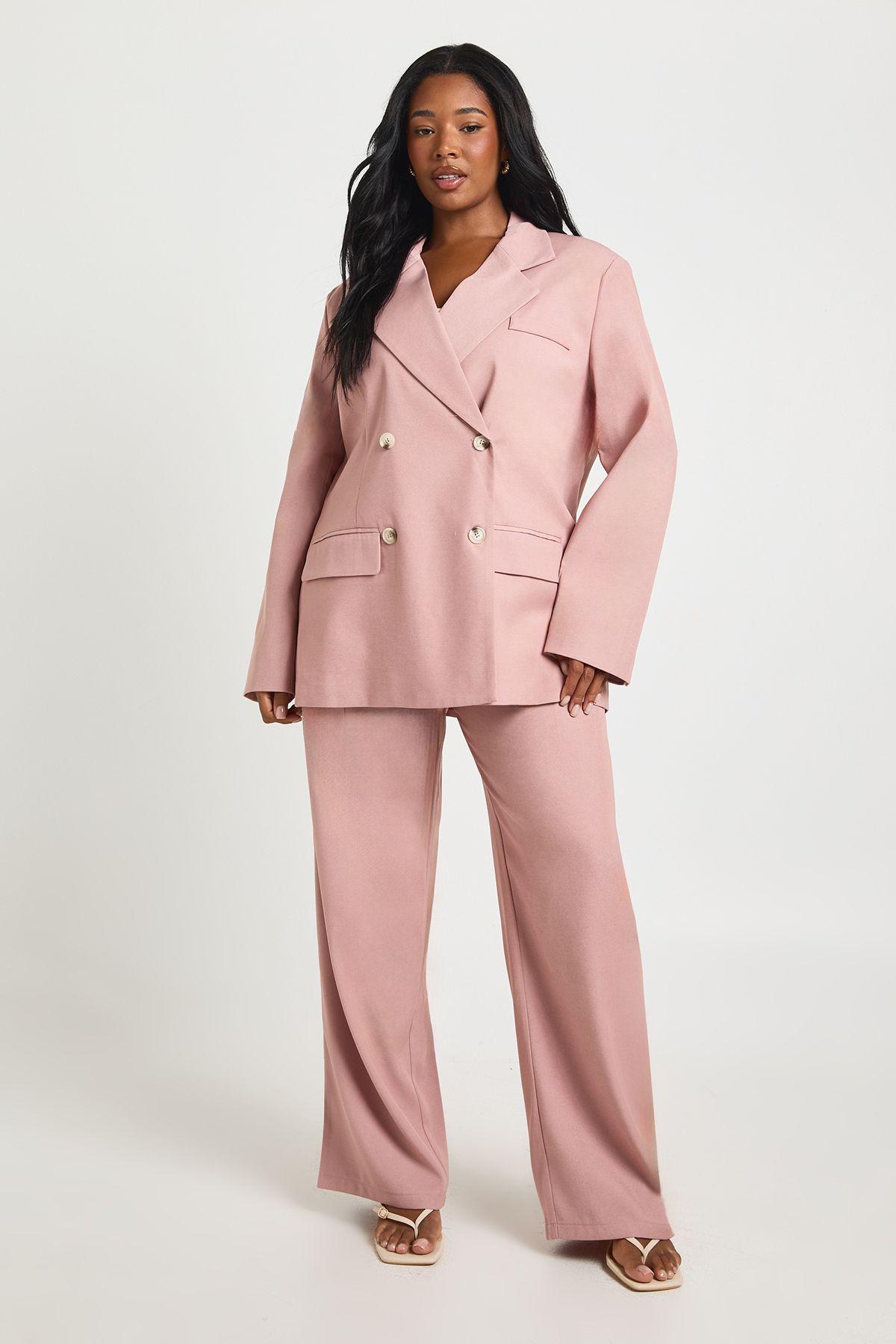 Plus  Oversized Horn Button Blazer by BOOHOO