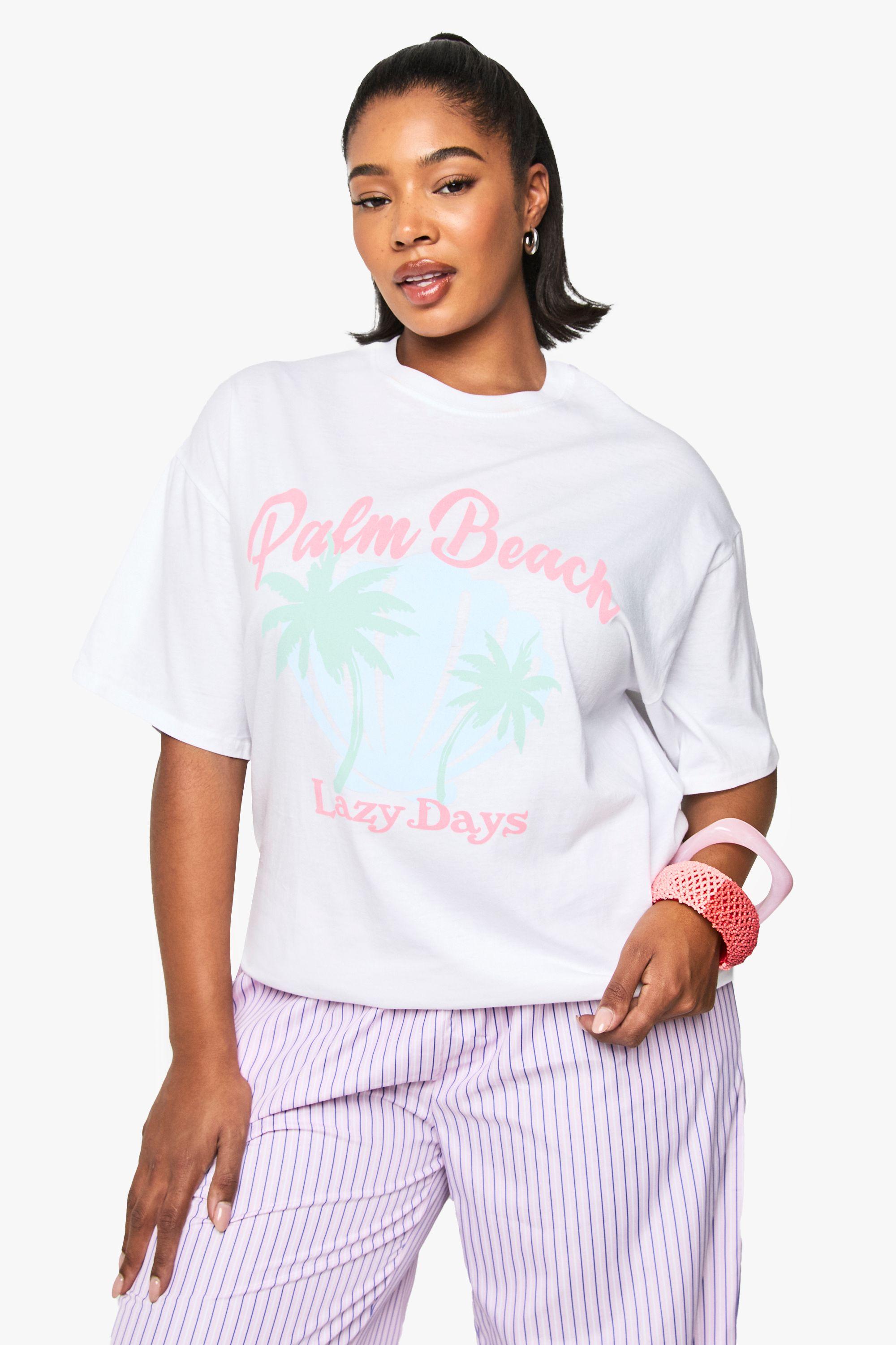 Plus Palm Beach Oversized T-Shirt by BOOHOO