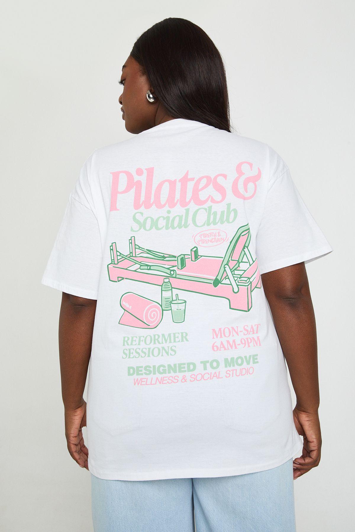 Plus Pilates Social Club T-shirt by BOOHOO