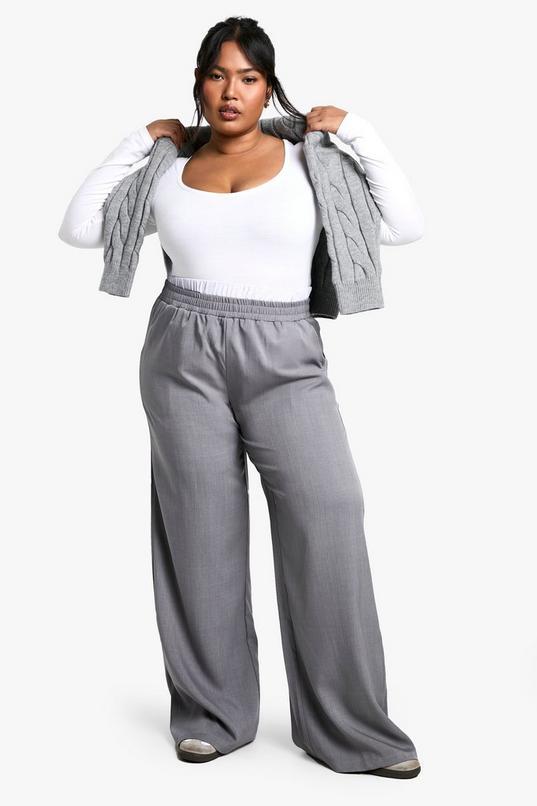 Plus Pinstripe Boxer Slouchy Dad Trouser by BOOHOO