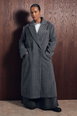 Plus Pinstripe Double Breasted Wool Look Coat by BOOHOO