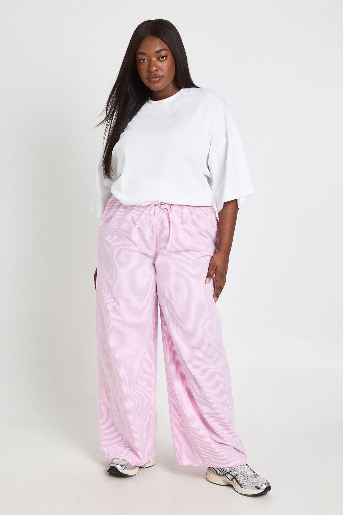 Plus Pinstripe Trouser by BOOHOO