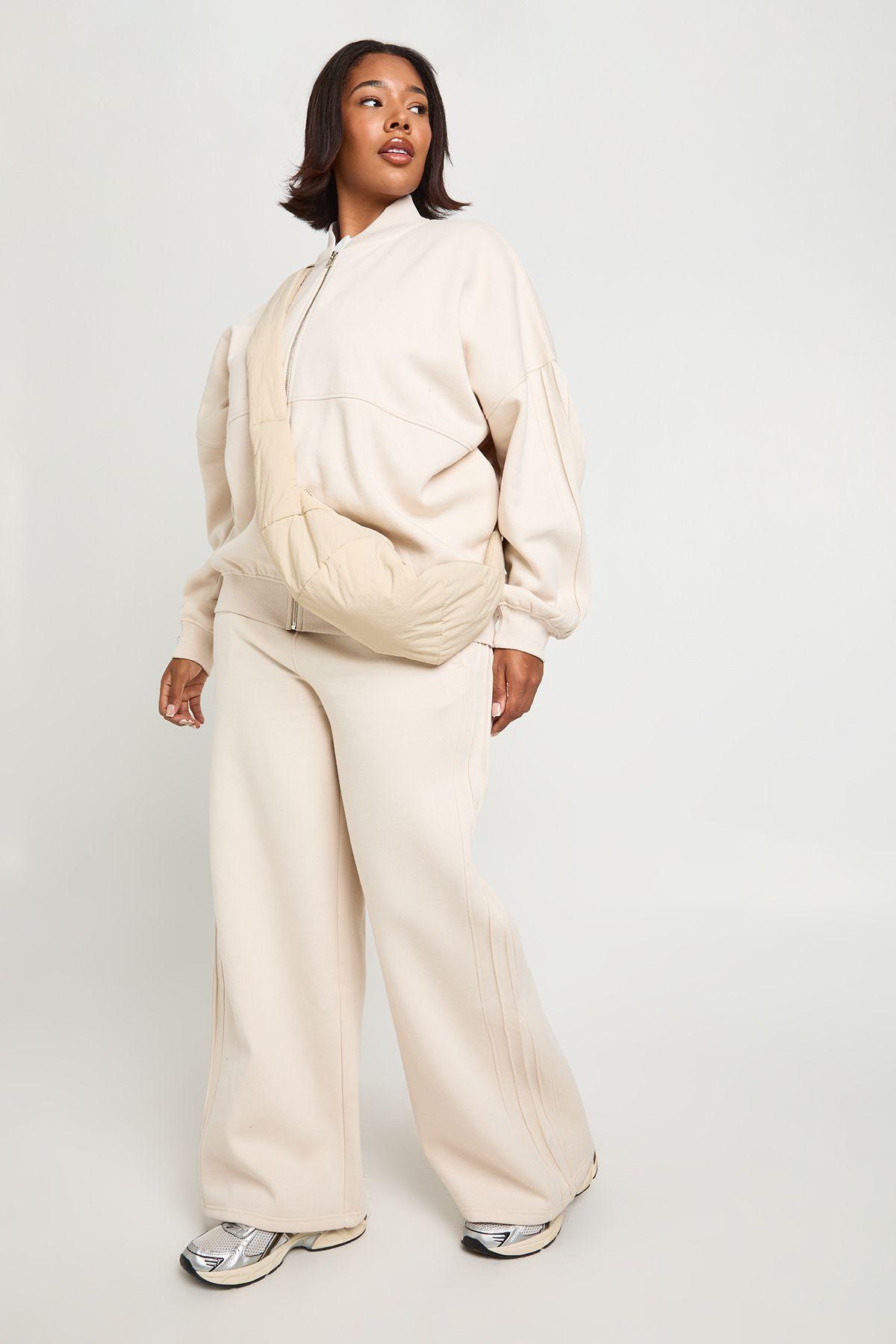 Plus Pintuck Wide Leg Joggers by BOOHOO