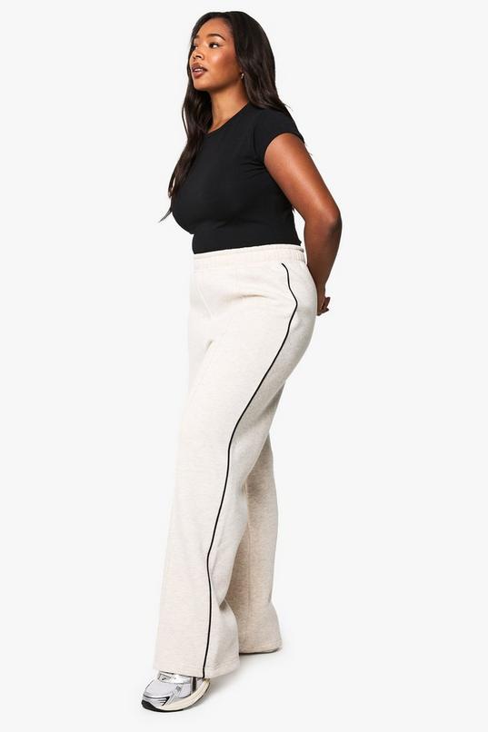 Plus Piping Detail Straight Leg Jogger by BOOHOO