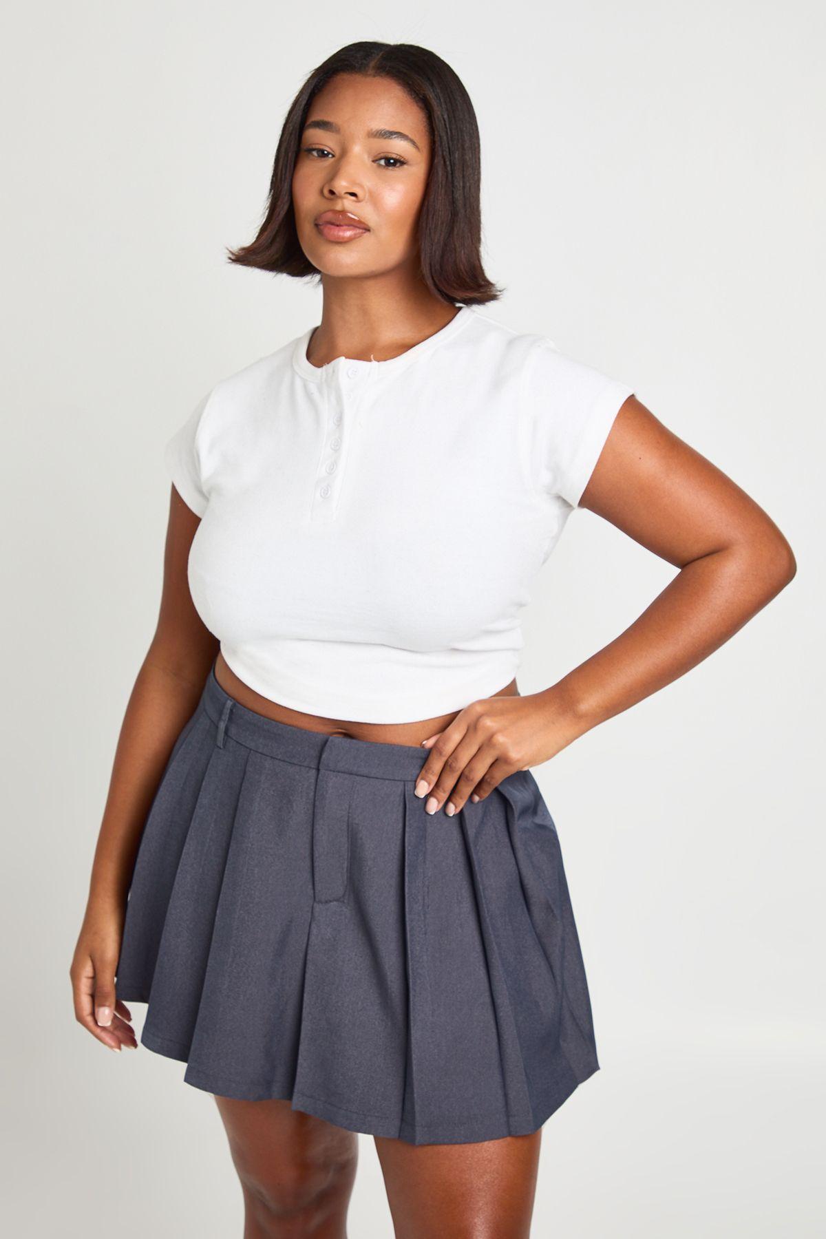 Plus Pleat Front Skort by BOOHOO