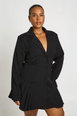Plus Pleated Skirt Button Down Blazer Dress by BOOHOO Plus Pleated Skirt Button Down Blazer Dress by BOOHOO