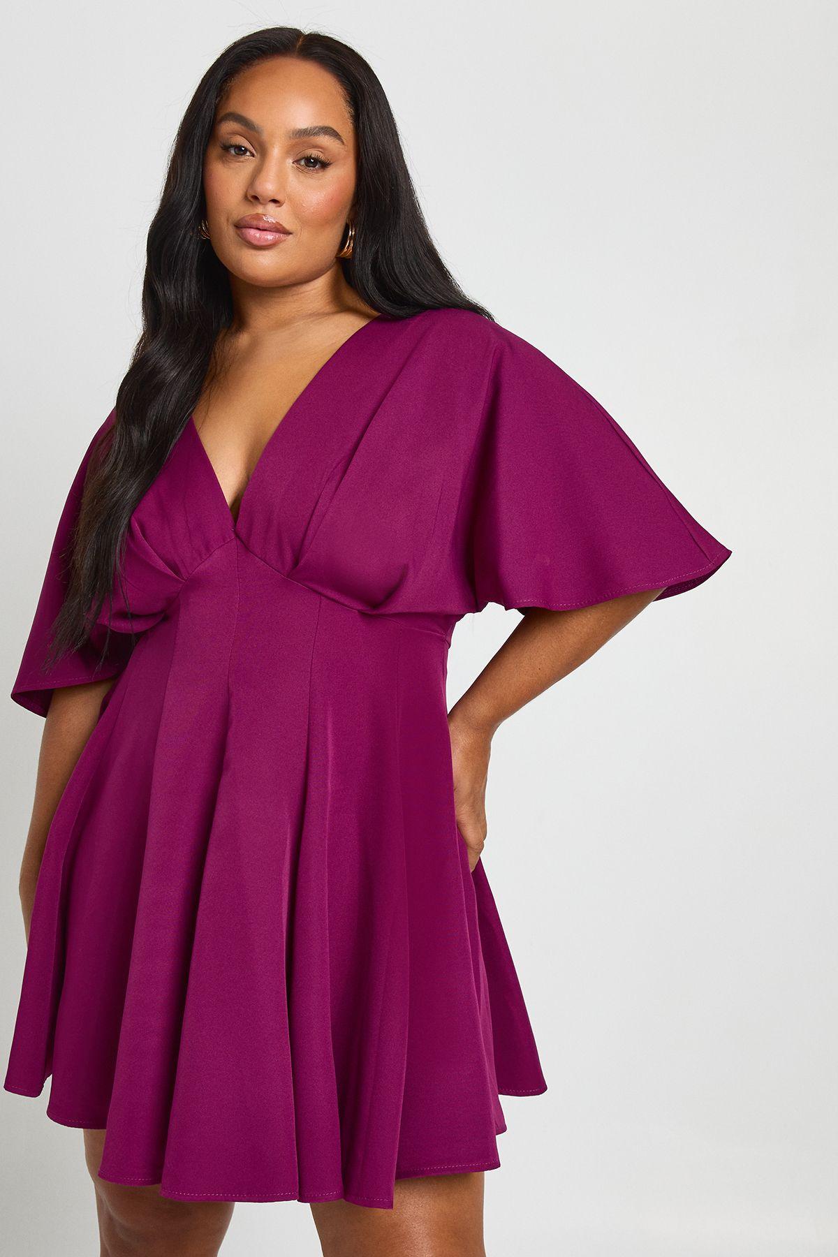 Plus Pleated Skirt Skater Dress by BOOHOO Plus Pleated Skirt Skater Dress by BOOHOO