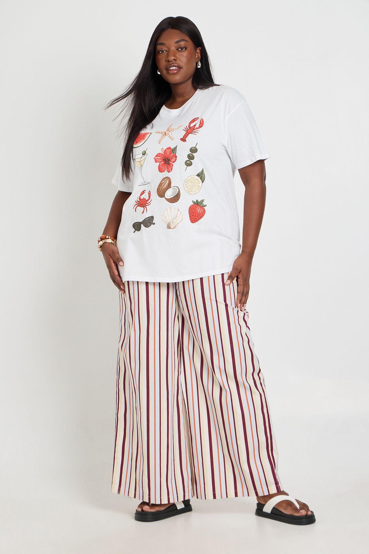 Plus Poplin Drawcord Wide Leg Trouser by BOOHOO