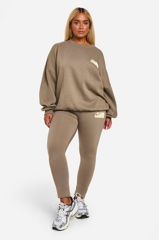 Plus Puff Print Legging Tracksuit by BOOHOO