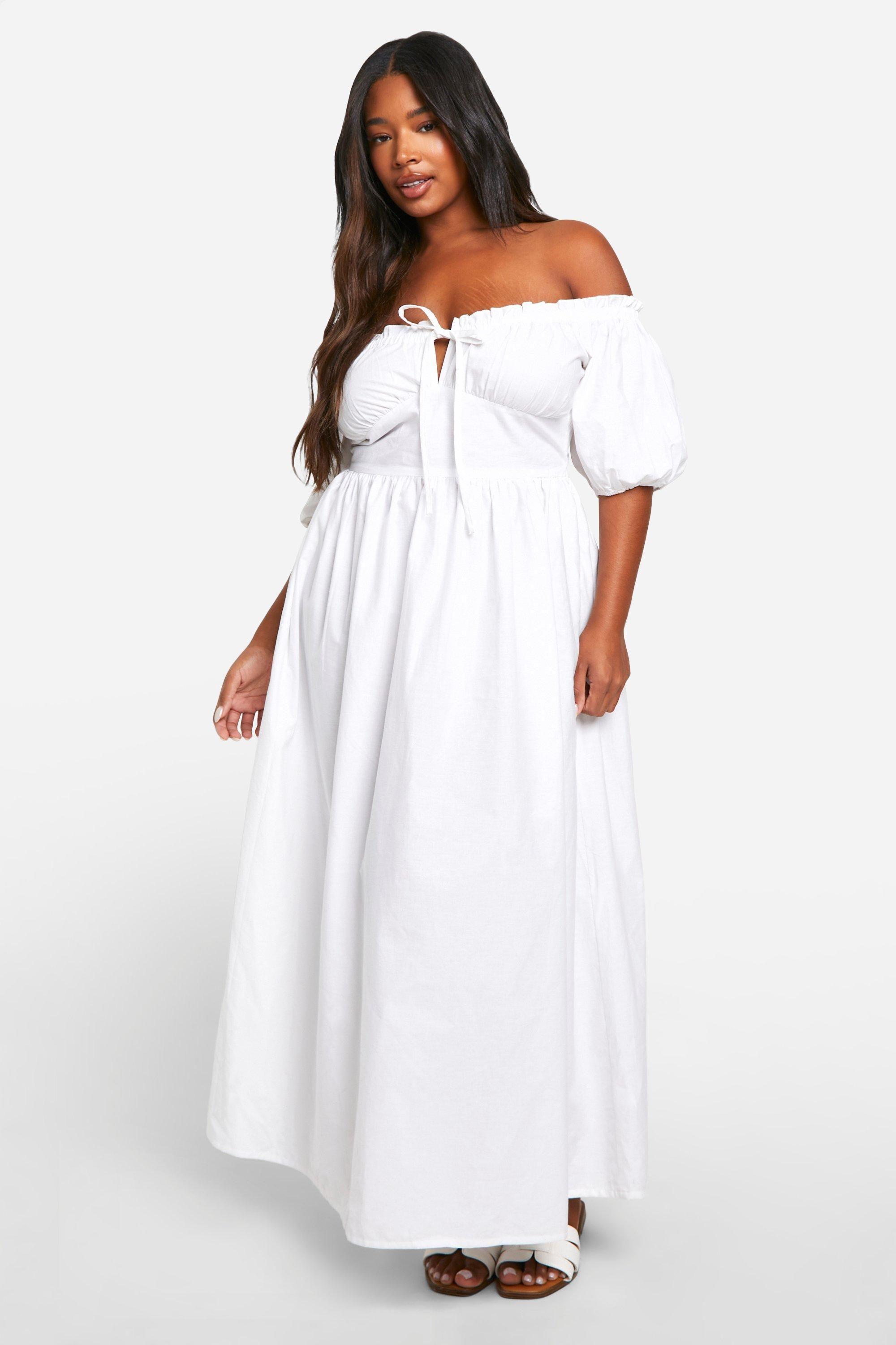 Plus Puff Sleeve Midaxi Dress by BOOHOO