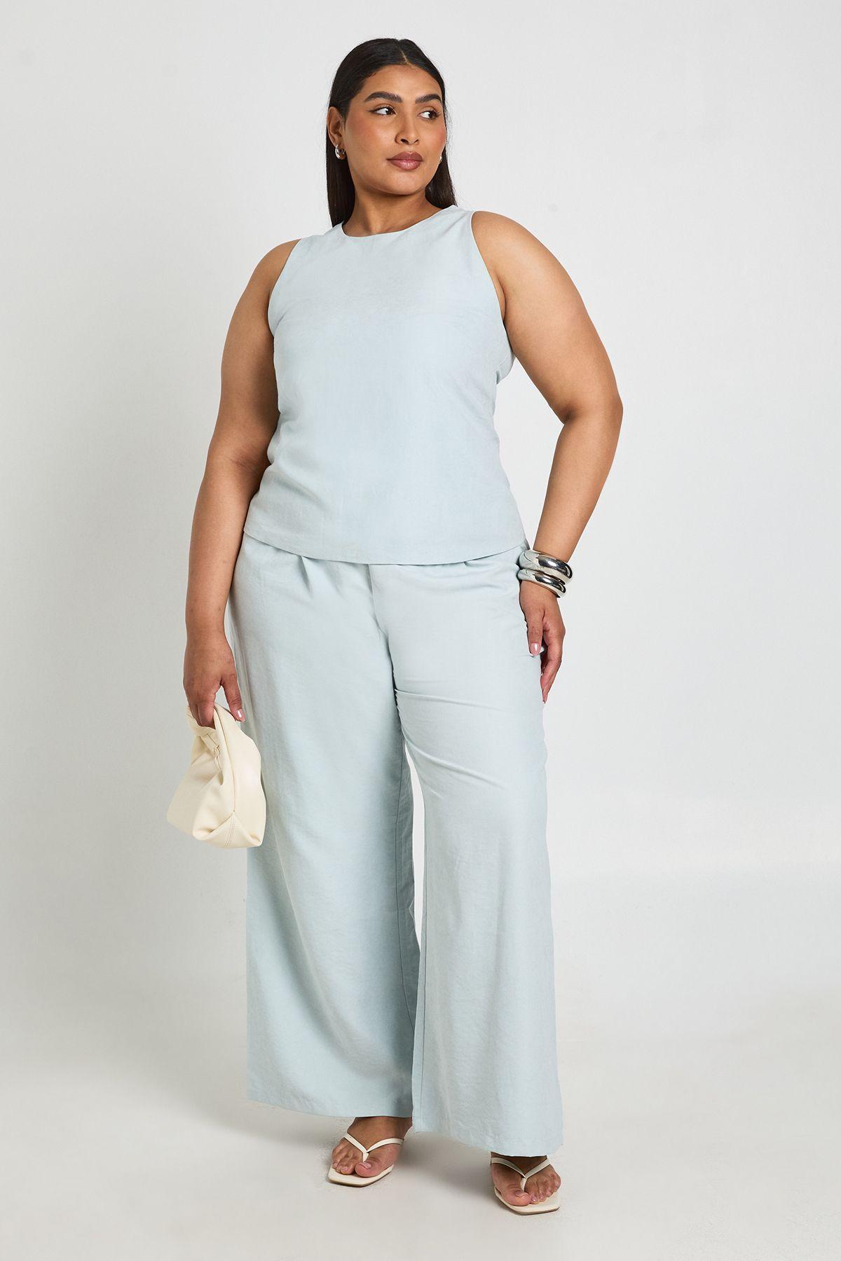 Plus Racer Loose Fit Woven Top by BOOHOO Plus Racer Loose Fit Woven Top by BOOHOO