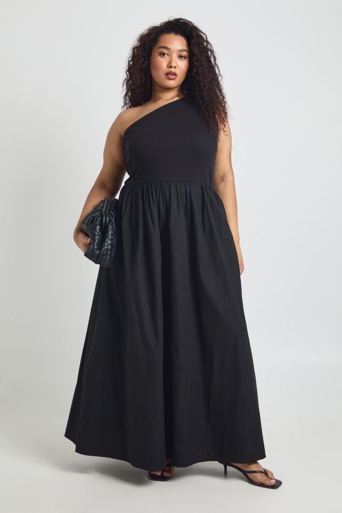 Plus Rib Cotton Mix Midaxi Dress by BOOHOO