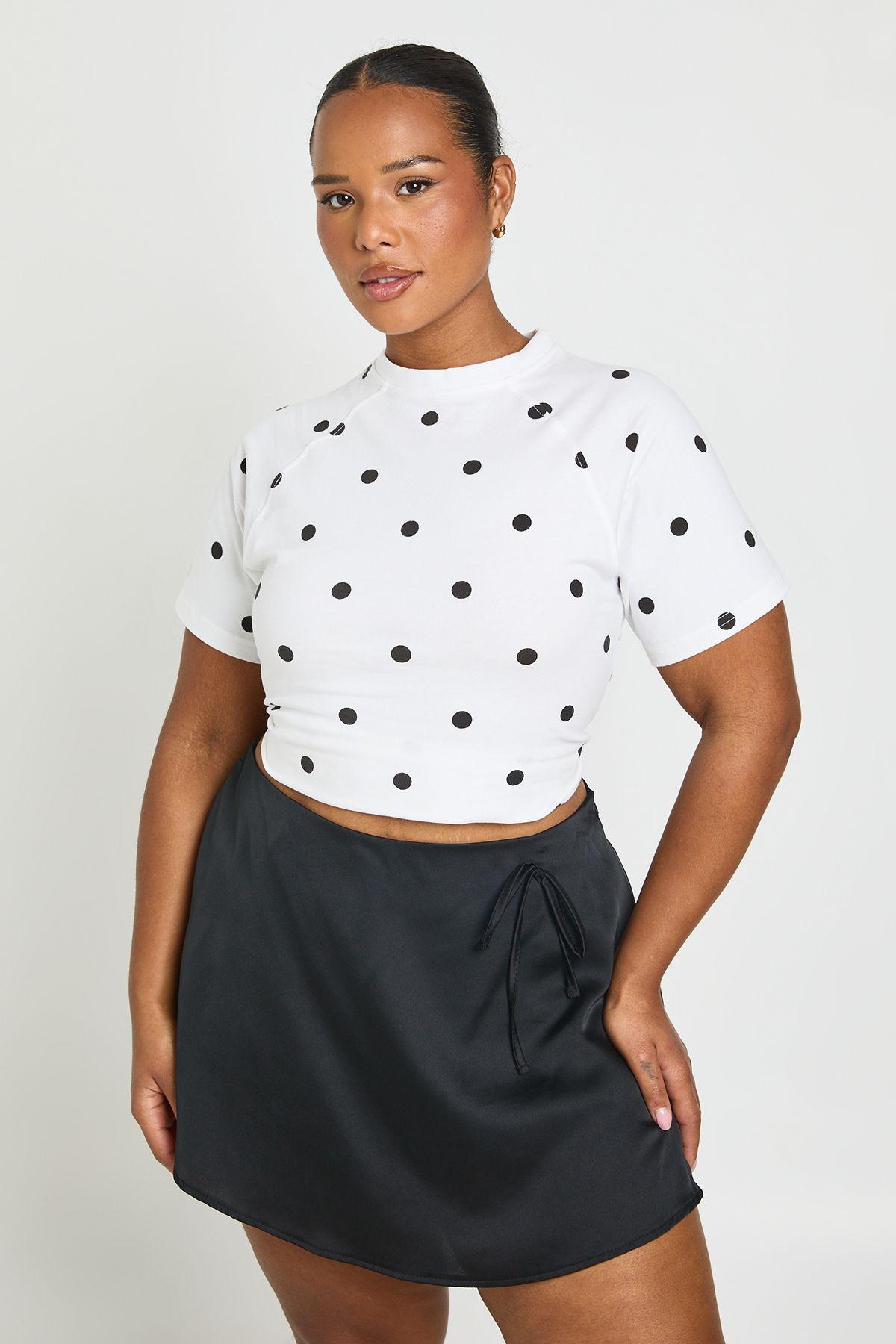Plus Satin Tie Side Skort by BOOHOO