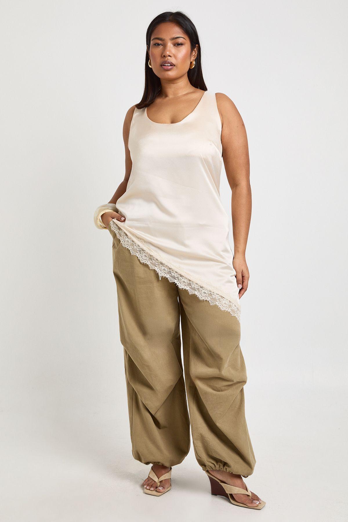 Plus Scoop Neck Asymmetric Hem Cami Top by BOOHOO