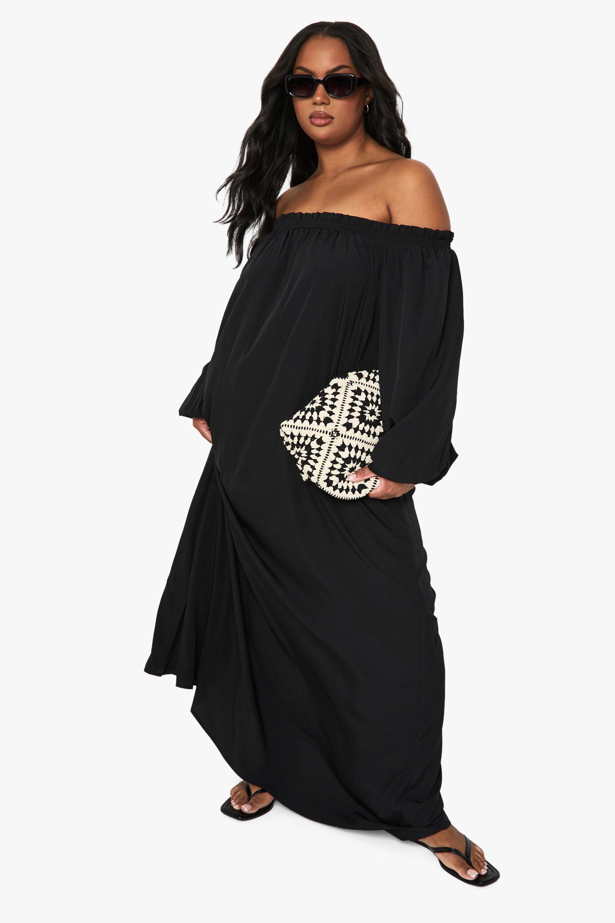 Plus Shirred Popplin Puff Sleeve Top by BOOHOO