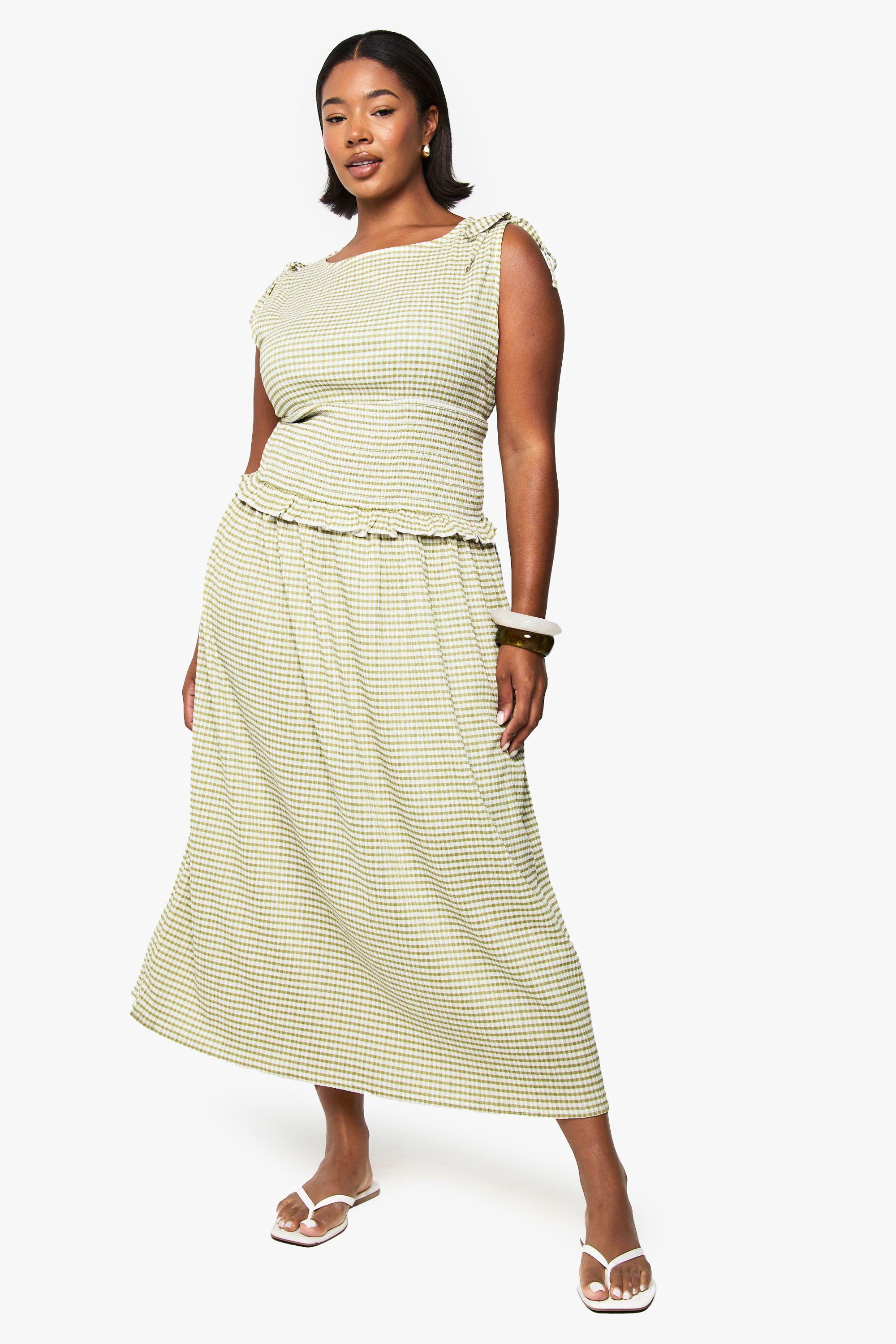 Plus Shirred Waist Midaxi Dress by BOOHOO