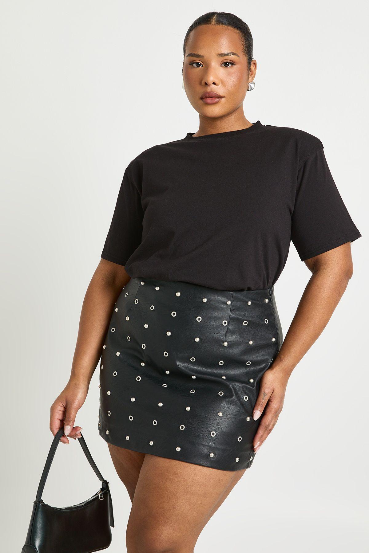 Plus Shoulder Pad Knot Detail T-shirt by BOOHOO