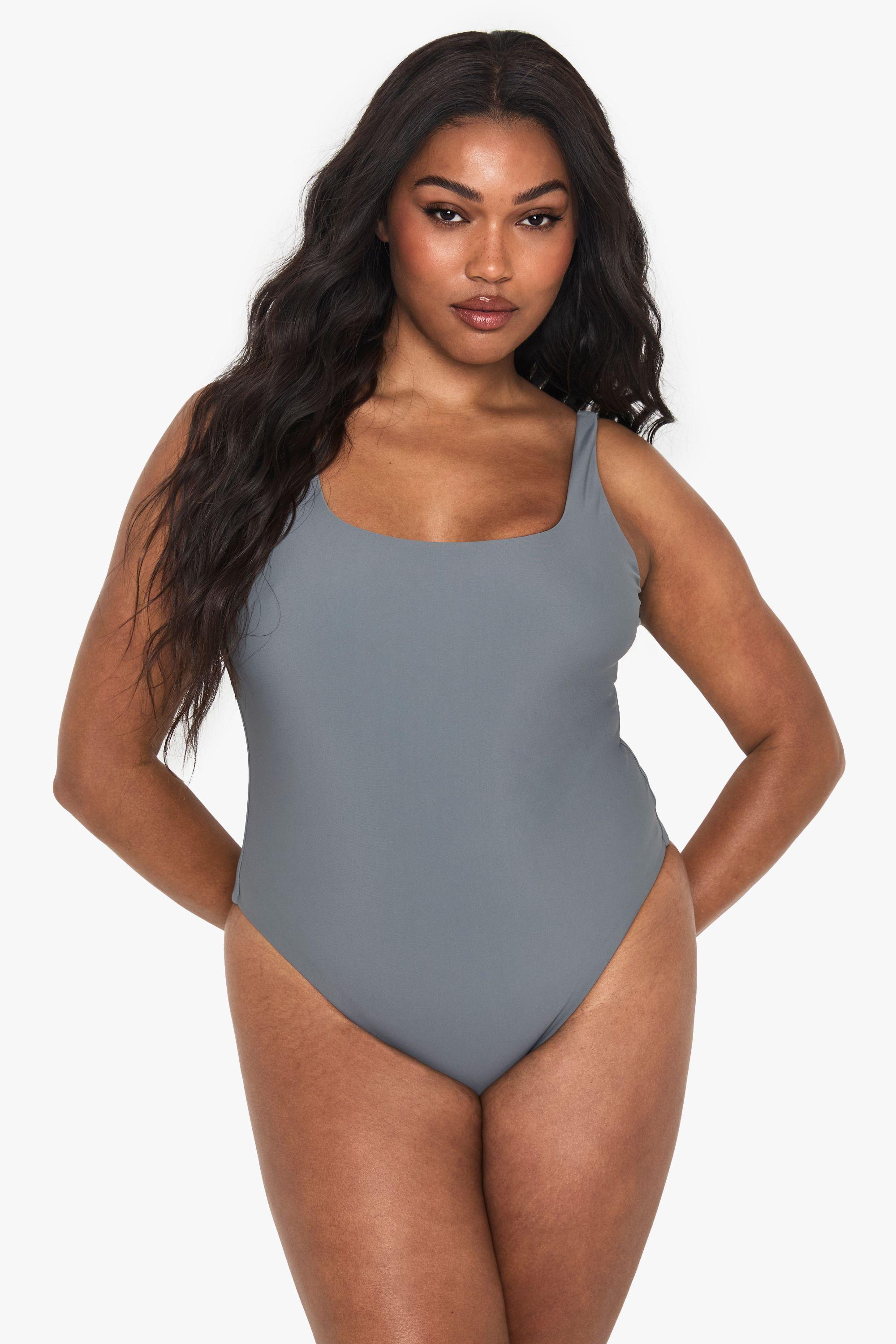 Plus Square Neck Swimsuit by BOOHOO