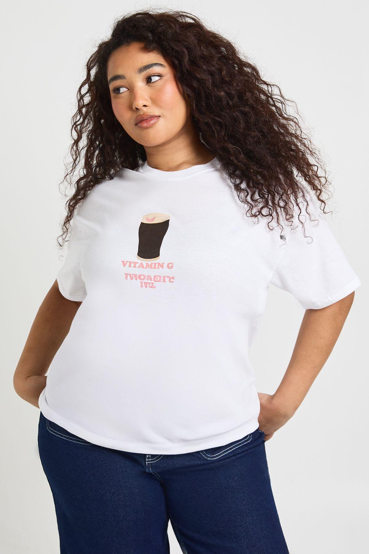 Plus St Patricks Vitamin G T-Shirt by BOOHOO