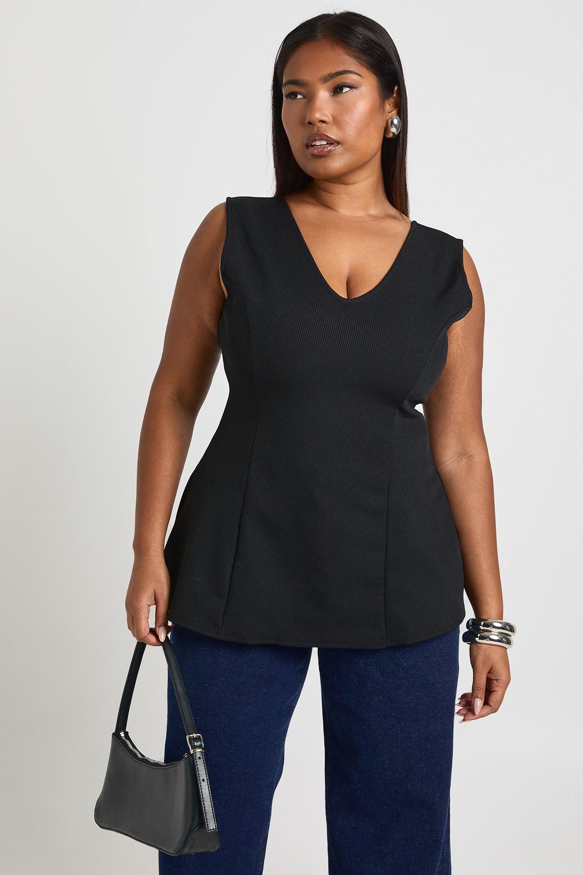 Plus Structured Peplum Top by BOOHOO