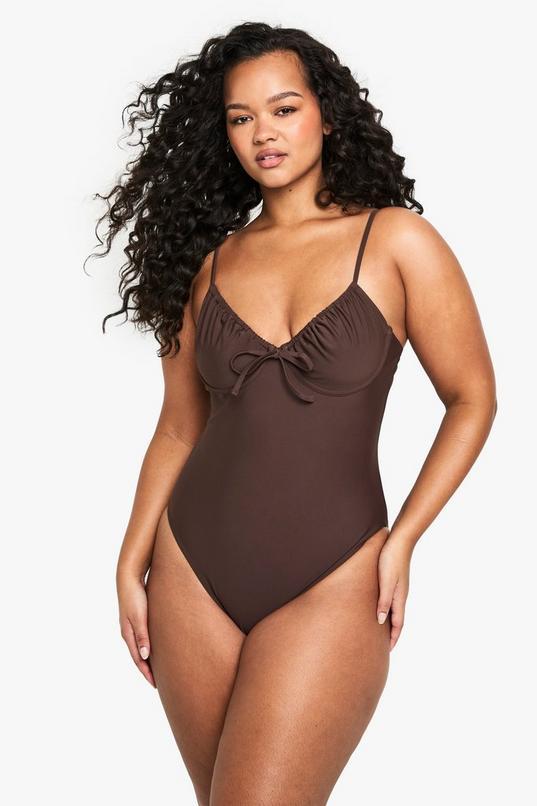 Plus Swimwear Essentials Underwired Swimsuit by BOOHOO