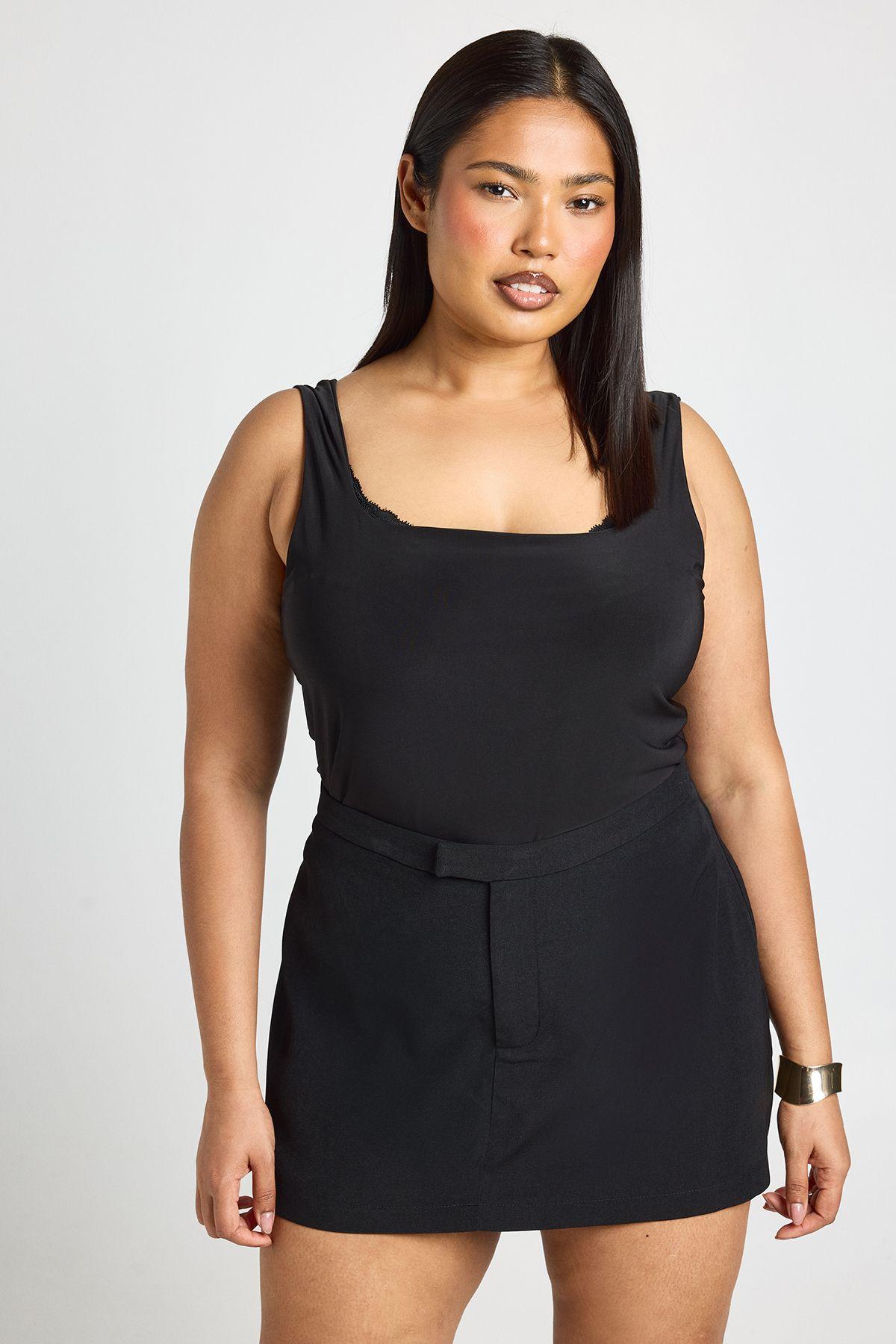 Plus Tailored Mini Skort by BOOHOO