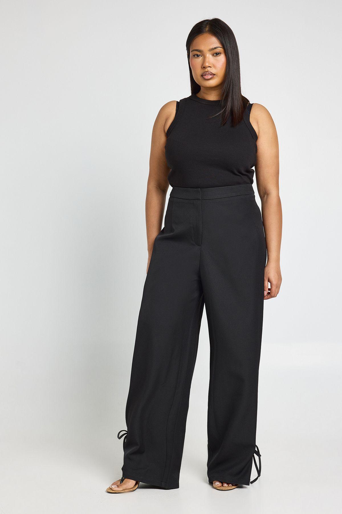 Plus Tie Detail Tailored Trouser by BOOHOO