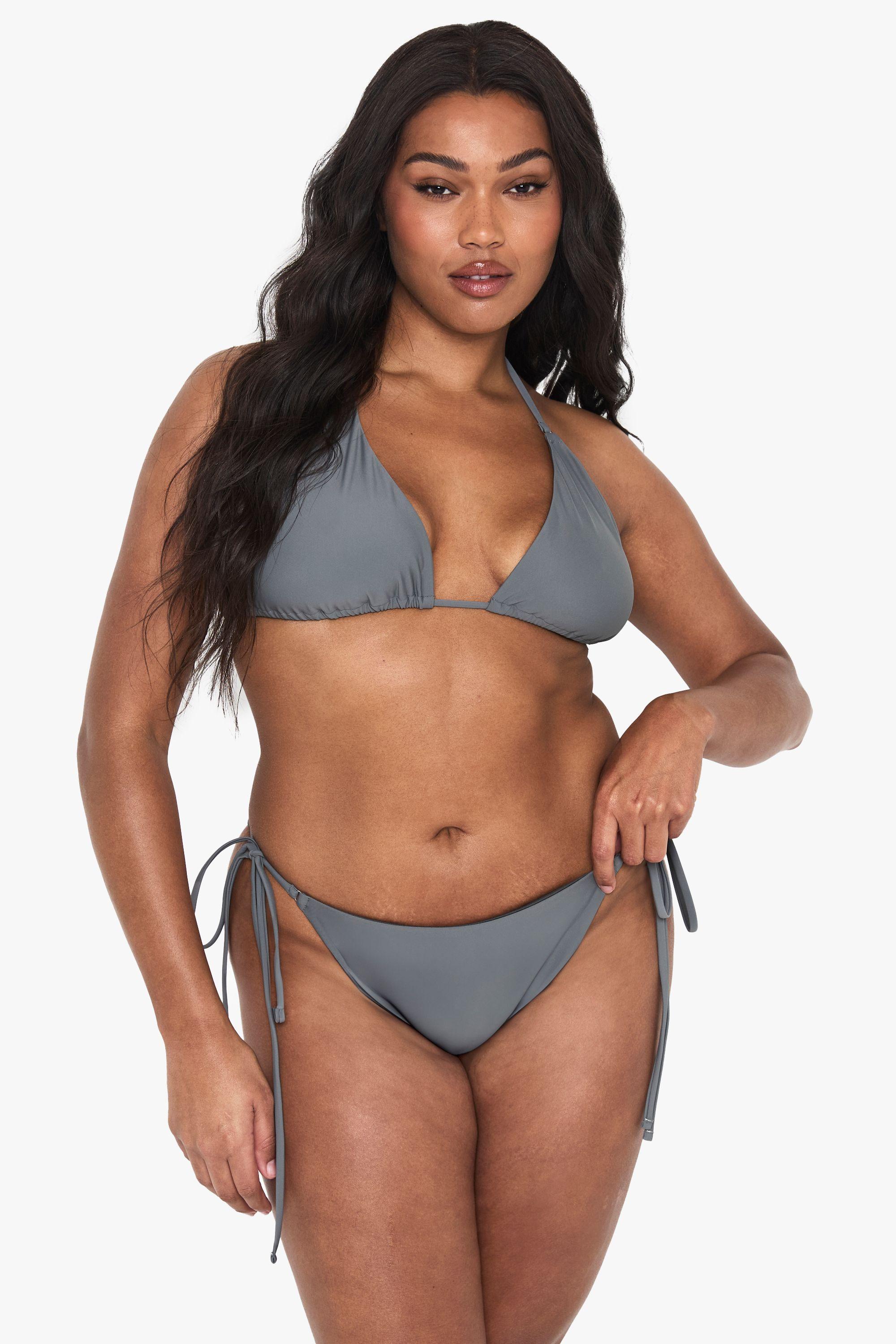 Plus Tie Side Triangle Bikini Bottoms by BOOHOO