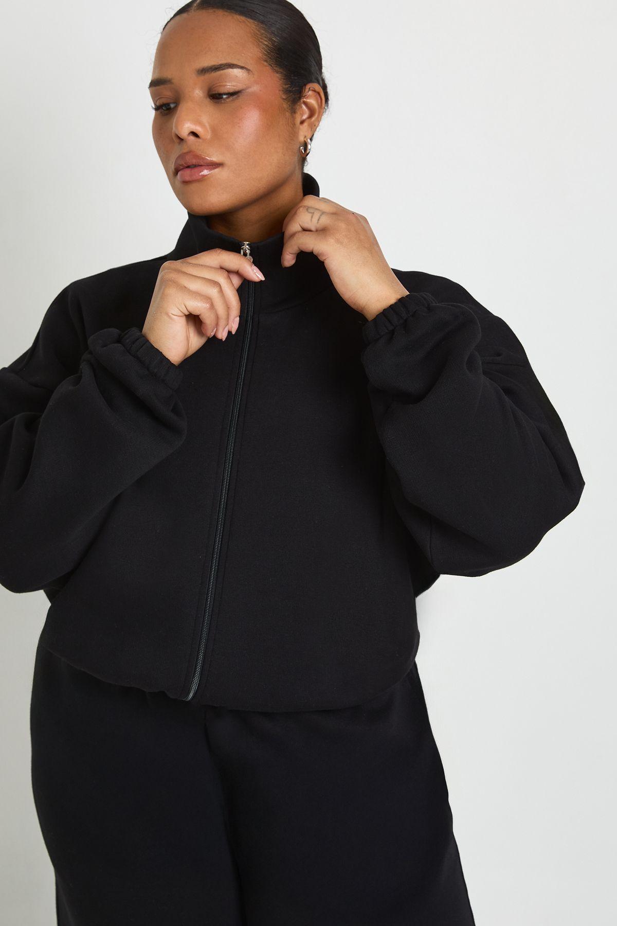 Plus Toggle Hem Funnel Neck Jacket by BOOHOO